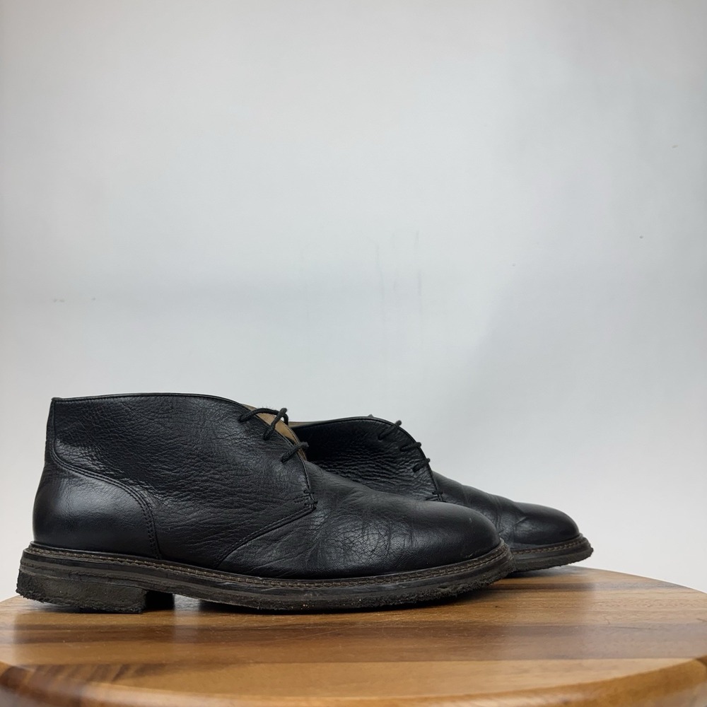 Mens Johnston & Murphy Black Leather Gum Sole Chukka Ankle Boots Size 9.5‎ M GUC
